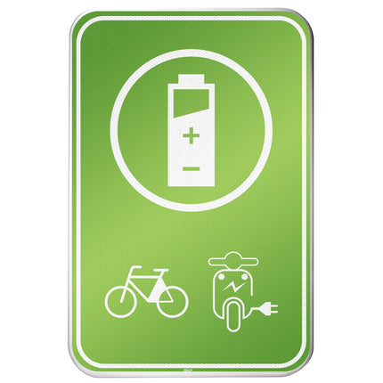Electrical Vehicle Parking Sign  Parking space reserved for charging your bike or scooter electrically