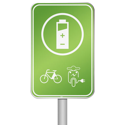 Electrical Vehicle Parking Sign  Parking space reserved for charging your bike or scooter electrically