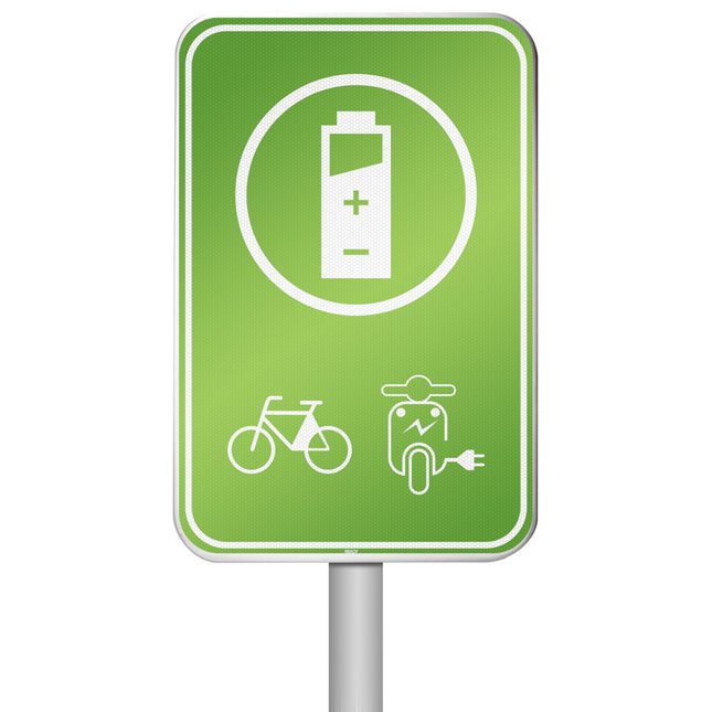 Electrical Vehicle Parking Sign  Parking space reserved for charging your bike or scooter electrically