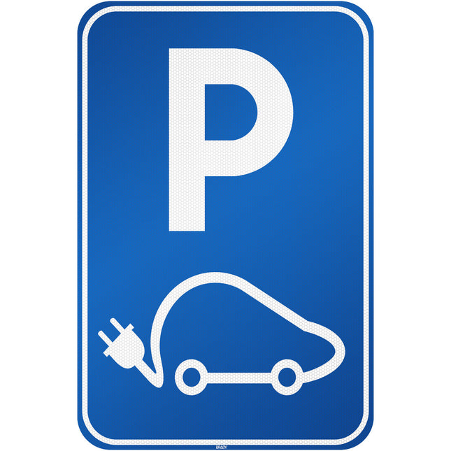 Electrical Vehicle Parking Sign  Parking space reserved for charging your car electrically