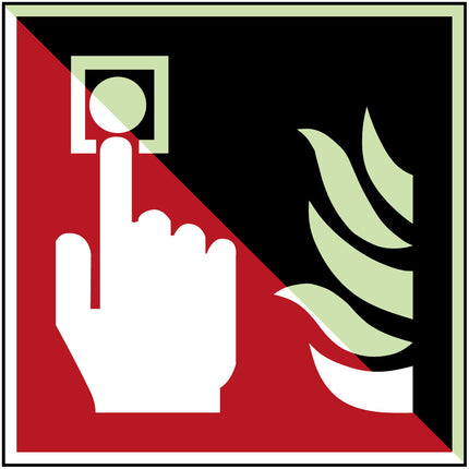 Glowinthedark safety sign  Fire alarm call point