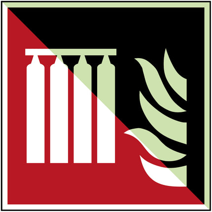 ISO Safety Sign  Fixed fire extinguishing battery
