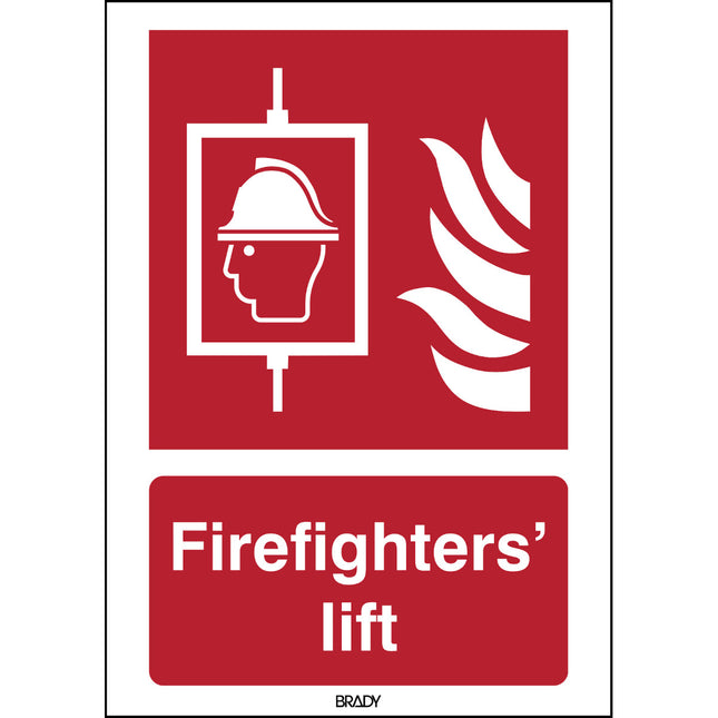 ISO Safety Sign  Firefighters lift