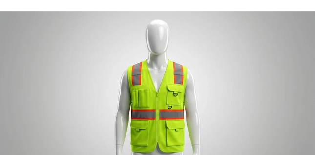 High-Visibility Yellow and Orange Safety Vest D002A