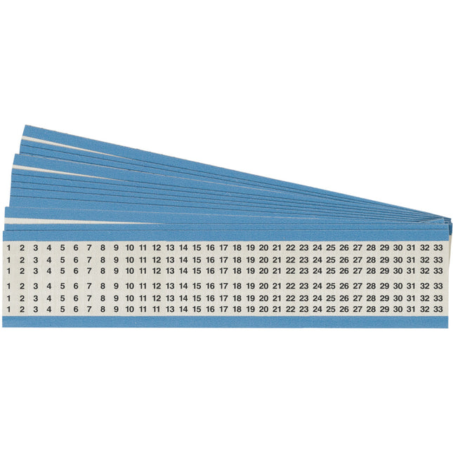 Consecutive Numbers Acetate Cloth Wire Markers