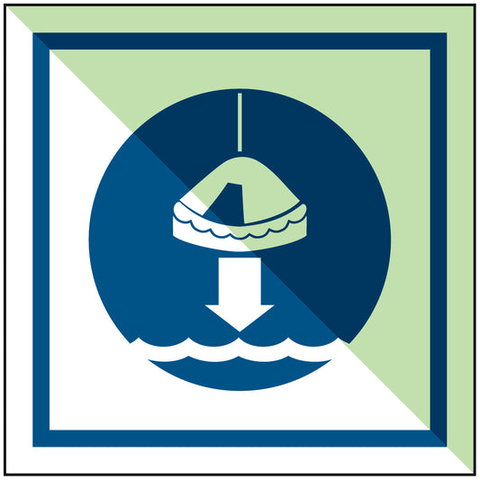 IMO Safety Sign - Lower liferaft to the water in launch sequence – TOOLMART