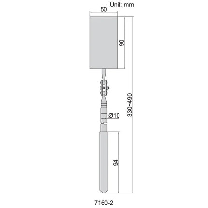 INSIZE Telescoping Inspection Mirror 7160-2 | 50x90mm Rectangular Mirror

