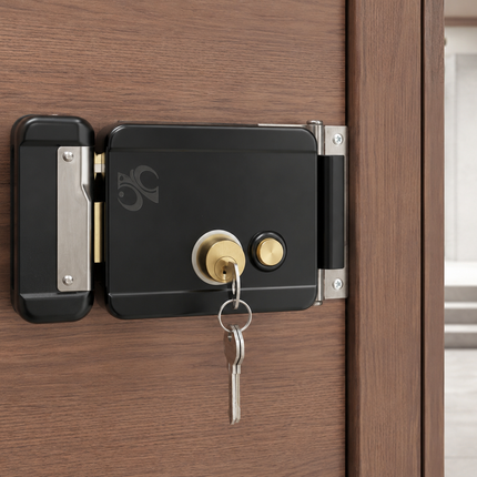 OUN UZ48 Plus | Surface Mounted Electric Gate Lock Matte Black