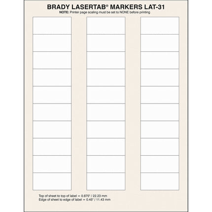 LaserTab Paper Labels