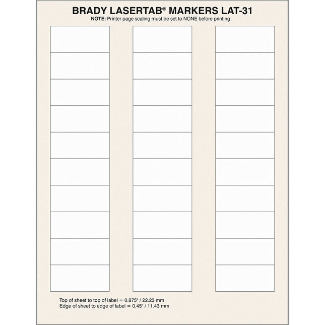 LaserTab Paper Labels