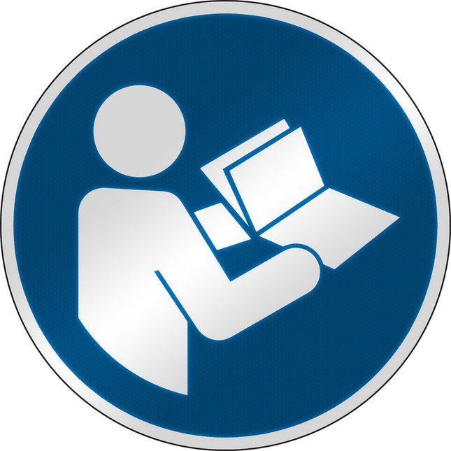 ISO Safety Sign  Refer to instruction manual booklet