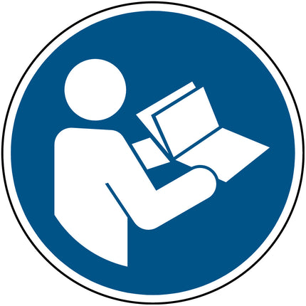 ISO Safety Sign  Refer to instruction manual booklet
