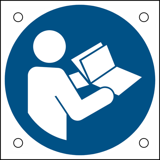ISO Safety Sign  Refer to instruction manual booklet