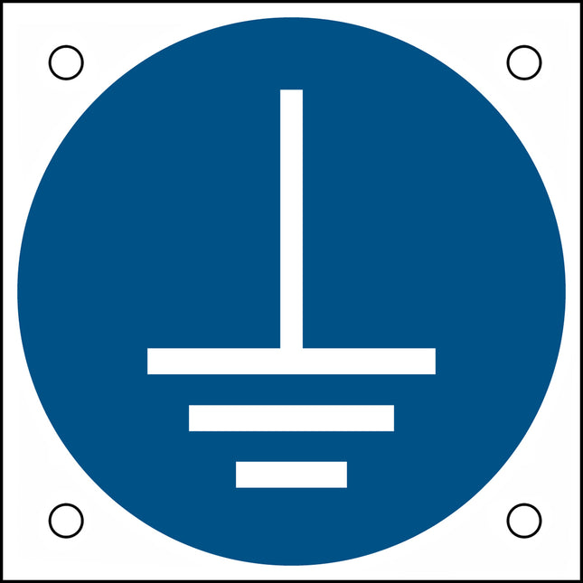 ISO Safety Sign  Connect an earth terminal to the ground