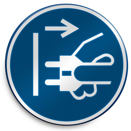 ISO Safety Sign  Disconnect mains plug from electrical outlet