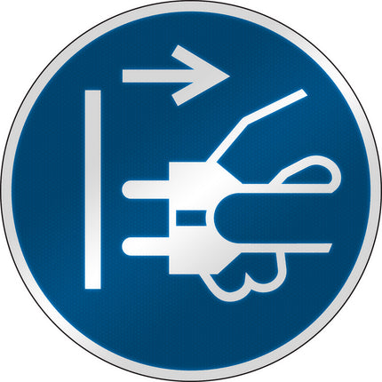 ISO Safety Sign  Disconnect mains plug from electrical outlet