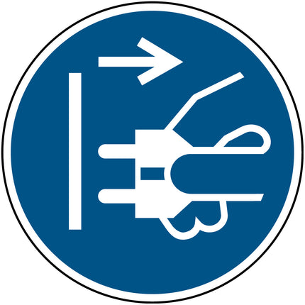 ISO Safety Sign  Disconnect mains plug from electrical outlet