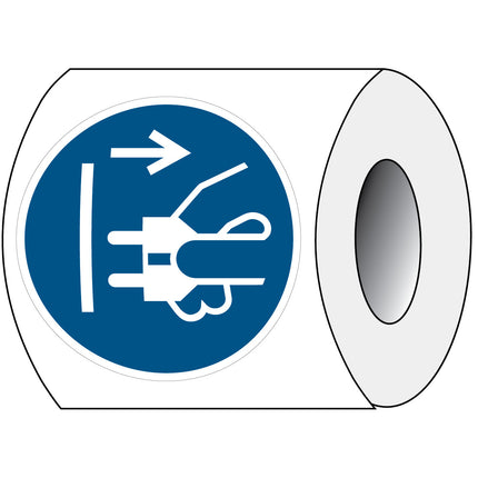 ISO Safety Sign  Disconnect mains plug from electrical outlet