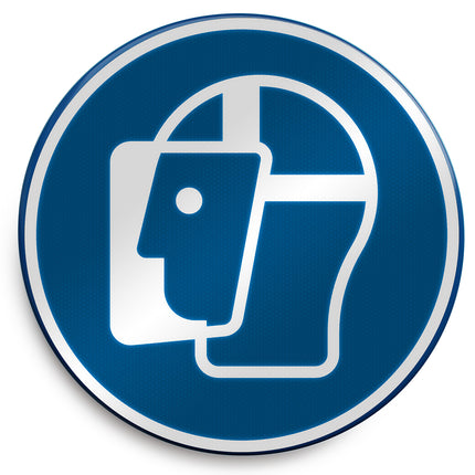 ISO Safety Sign  Wear face shield