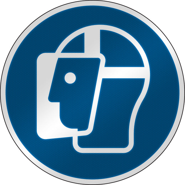 ISO Safety Sign  Wear face shield