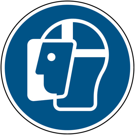 ISO Safety Sign  Wear face shield