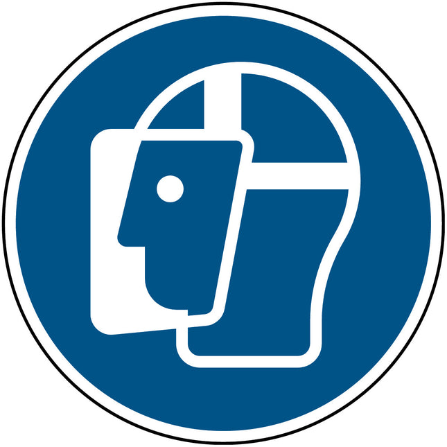 Floor Safety Sign  Wear face shield