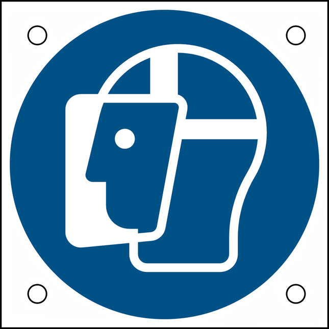 ISO Safety Sign  Wear face shield