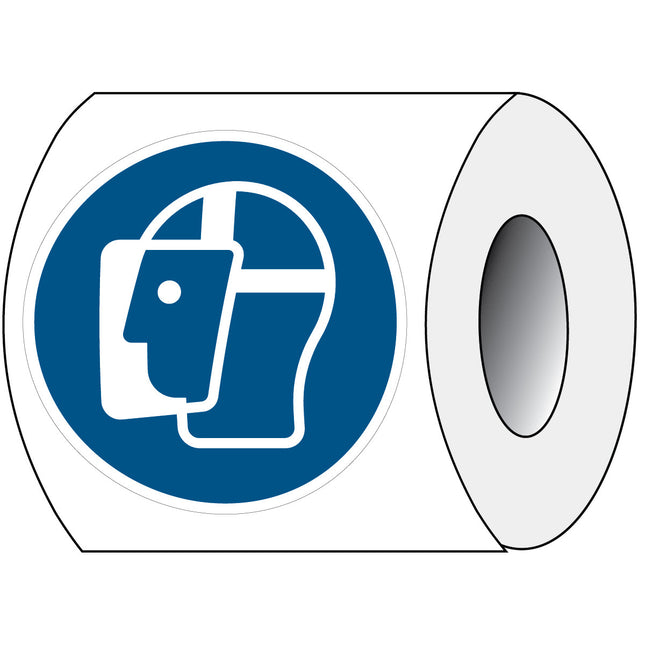 ISO Safety Sign  Wear face shield