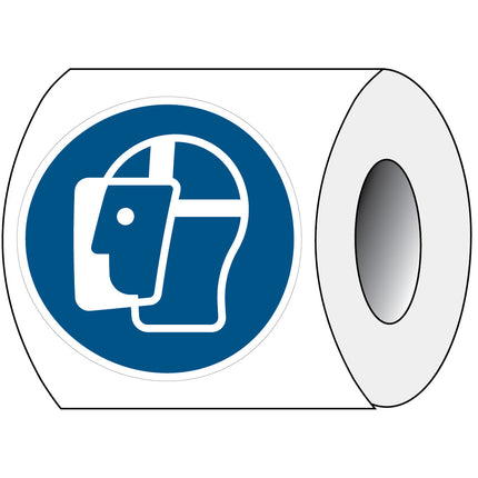 ISO Safety Sign  Wear face shield