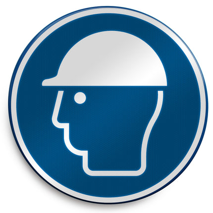 ISO Safety Sign  Wear head protection