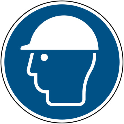 ISO Safety Sign  Wear head protection
