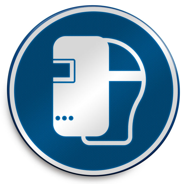 ISO Safety Sign  Wear welding mask