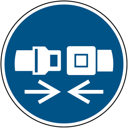 ISO Safety Sign  Wear safety belts