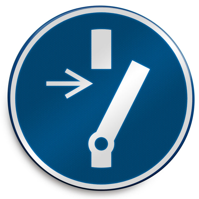 ISO Safety Sign  Disconnect before carrying out maintenance or repair