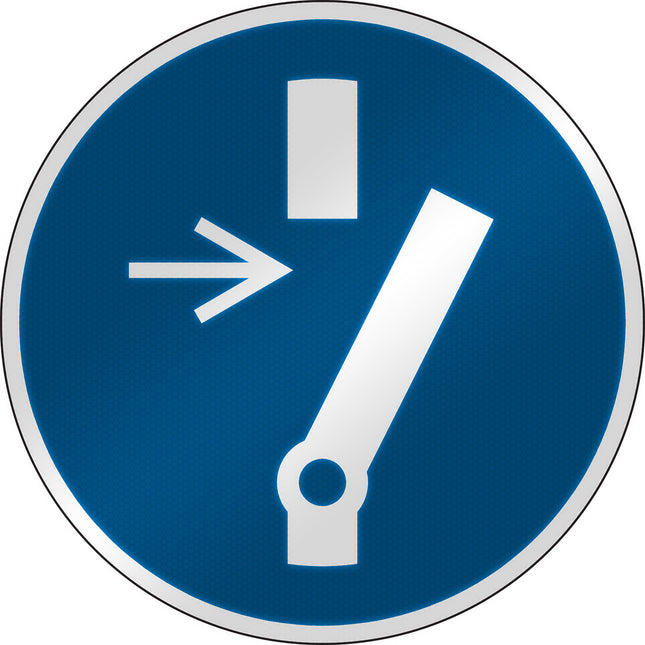 ISO Safety Sign  Disconnect before carrying out maintenance or repair