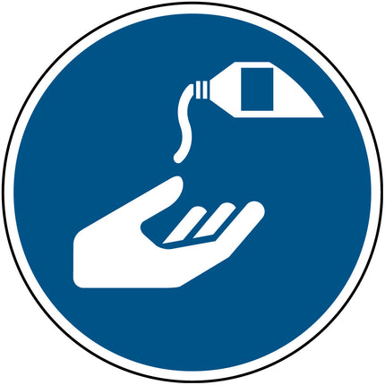 ISO Safety Sign  Use barrier cream