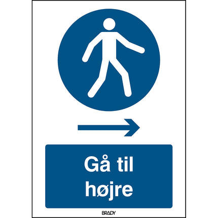 ISO Safety Sign  Use this walkway Walk right