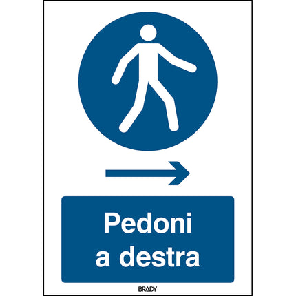 ISO Safety Sign  Use this walkway Walk right