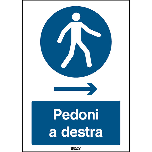 ISO Safety Sign  Use this walkway Walk right