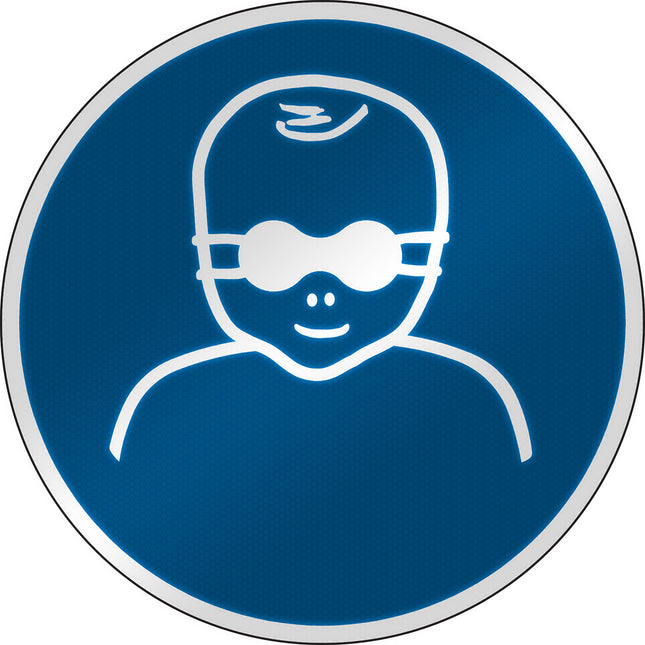 ISO Safety Sign  Infants must be protected with opaque eye protection
