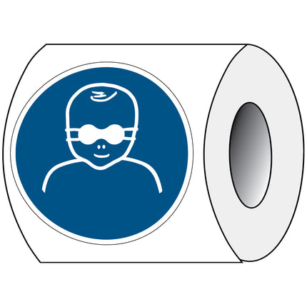 ISO Safety Sign  Infants must be protected with opaque eye protection