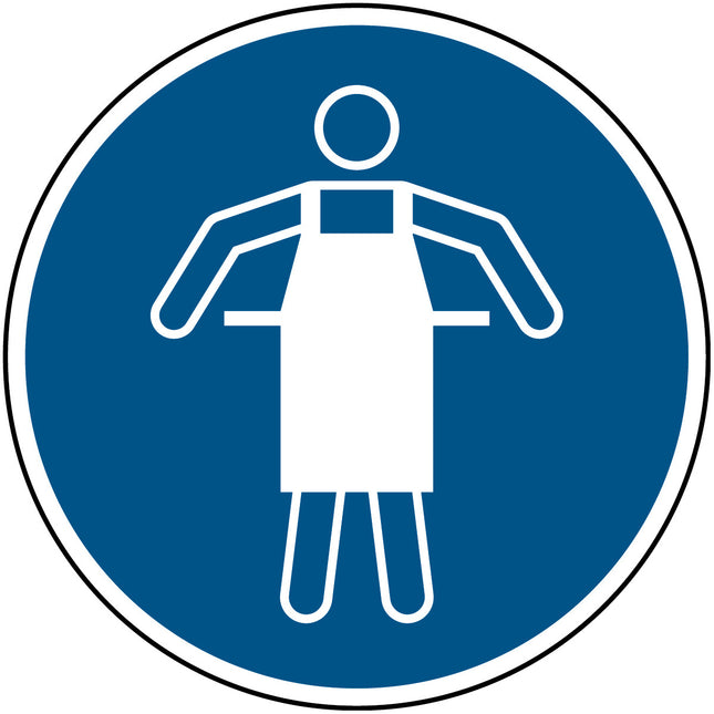 ISO Safety Sign  Use protective apron