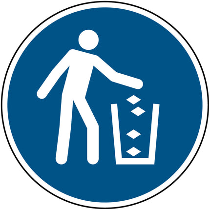 ISO Safety Sign  Use litter bin