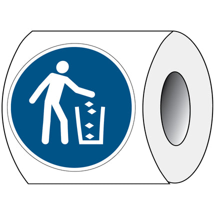 ISO Safety Sign  Use litter bin