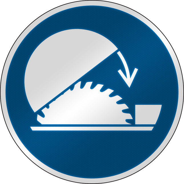 ISO Safety Sign  Use table saw adjustable guard