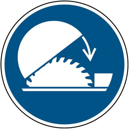 ISO Safety Sign  Use table saw adjustable guard