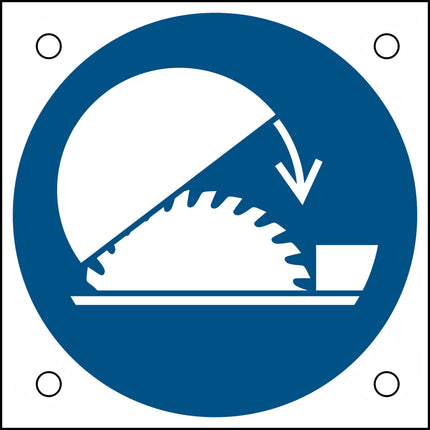 ISO Safety Sign  Use table saw adjustable guard
