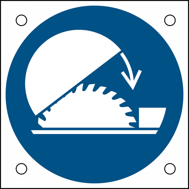 ISO Safety Sign  Use table saw adjustable guard