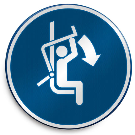 ISO Safety Sign  Close safety bar of chairlift