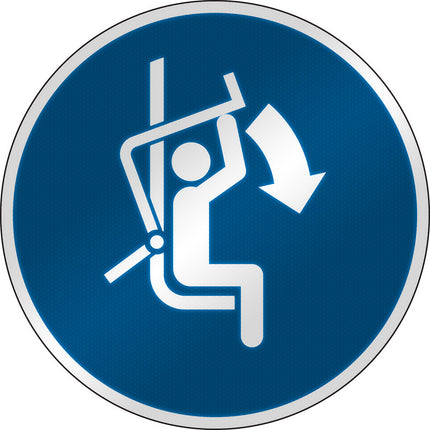 ISO Safety Sign  Close safety bar of chairlift